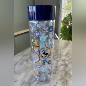 💙WDW 50TH ANNIVERSARY MICKEY CELEBRATION ICON PLASTIC WATER BOTTLE